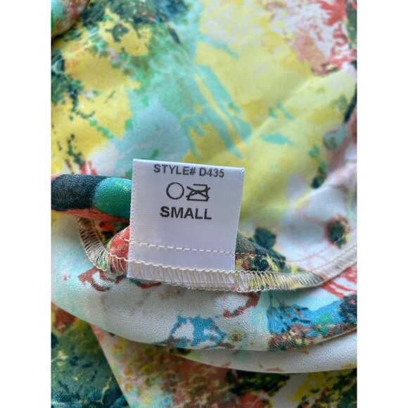 Glam Abstract Tank Tunic Dress Size Small Sleeveless Keyhole Boho Colorful Artsy - Picture 6 of 8